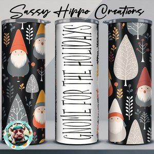 Skinny Tumbler Gnome for the Holidays Christmas 20oz Stainless-Steel Sublimated